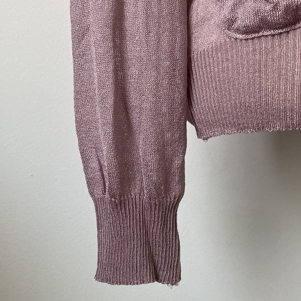 Violet Long Sleeve Sheer Top with Tiny Pockets - Picture 6 of 9
